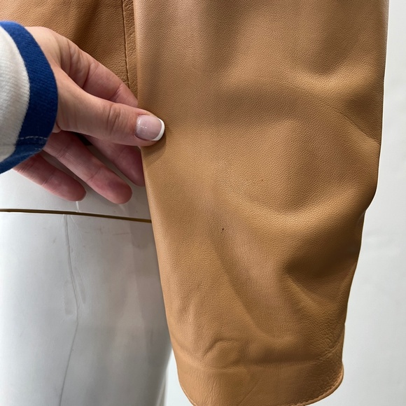 $1550 Remy Brown Camel Leather Short Moto Jacket size Medium - Picture 13 of 15